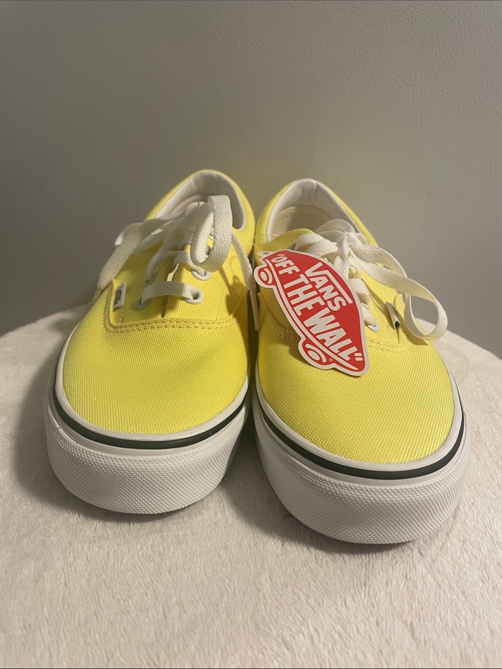 Vans Kids neon lemon Canvas Low-Top Sneakers